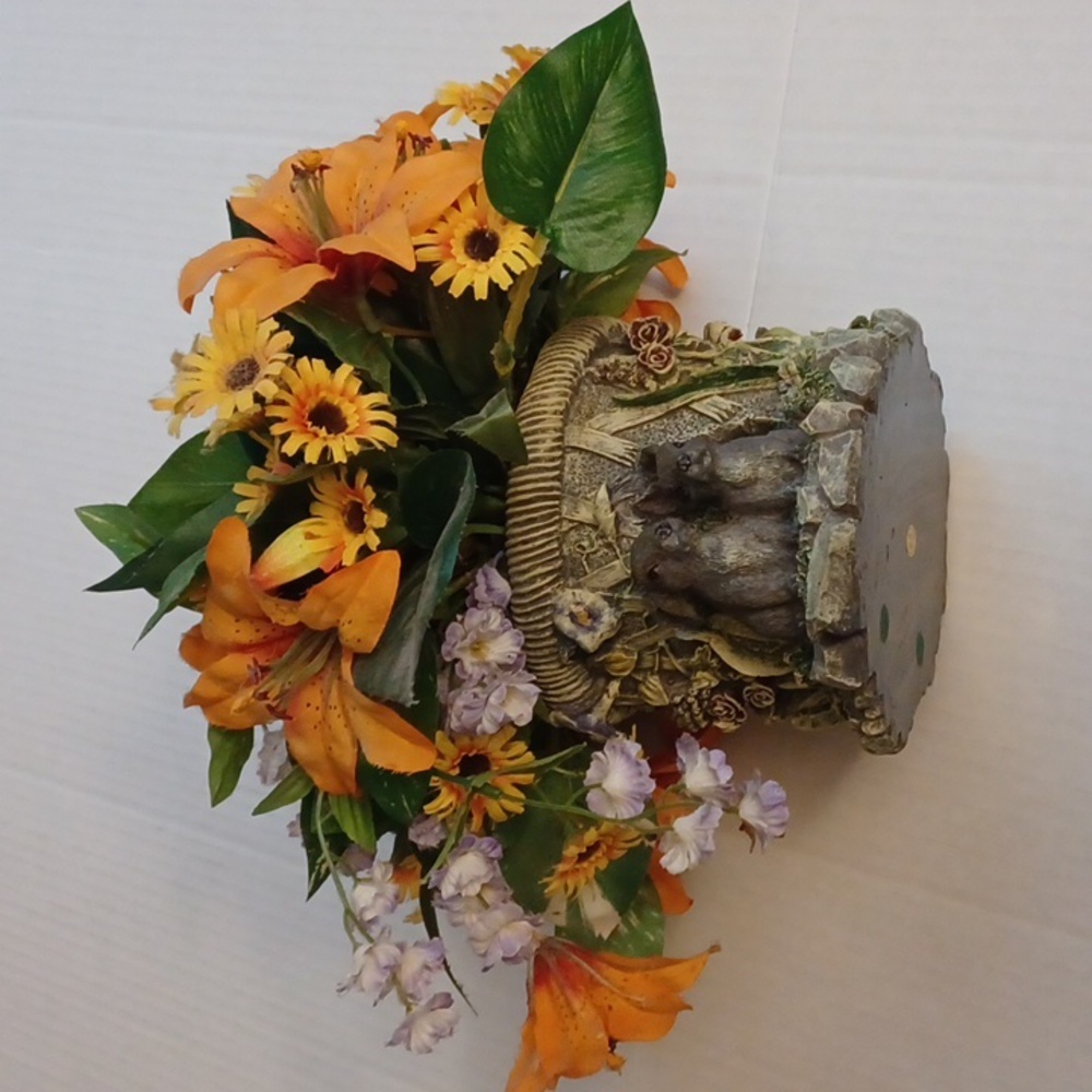 4/$40 Faux Floral Bouquet With Rabbit Themed Pot